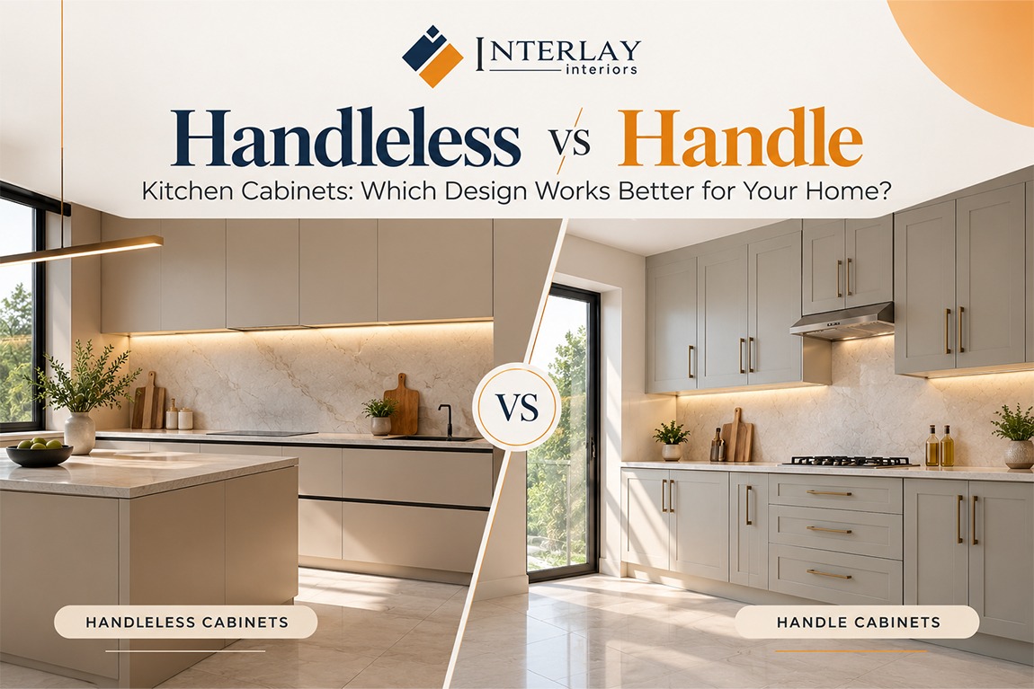 Handleless vs handle kitchen cabinets
